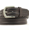 M and F Western Product N2710201 Men's Standard Belt in Black Cow with Raised Edges
